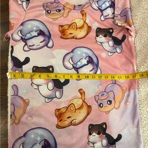 Adorable Cat Print Kids t-shirt - Pink and Purple